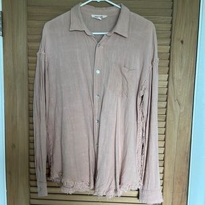 Boho pink button down